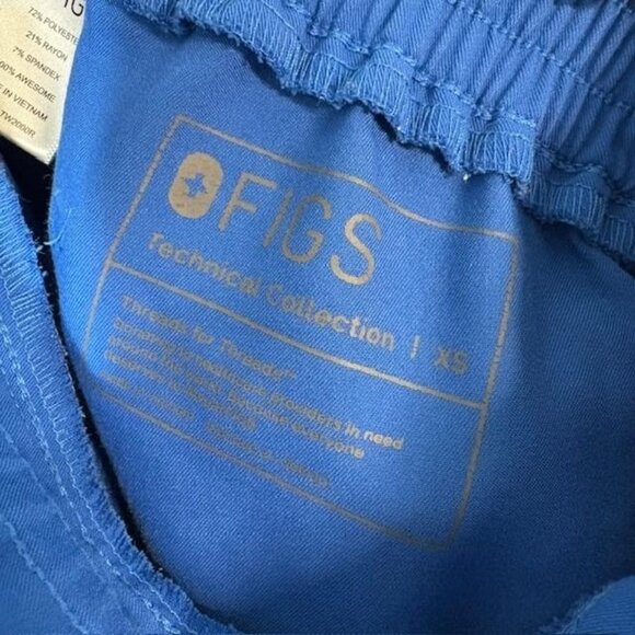 FIGS Scrub Pants Womens XS Blue Technical Collection Cargo Drawstring Medical - Picture 4 of 7